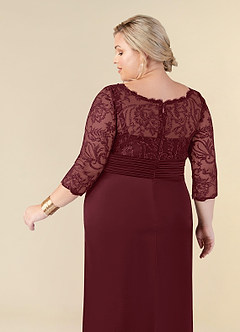 Azazie Stefani Mother of the Bride Dresses Cabernet Mermaid Lace Dress image12