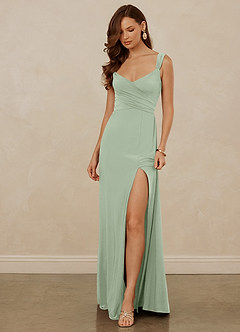 Christian Siriano Bridal for Azazie 1010 Final Sale Agave Mermaid Bow Luxe Knit Dress image8