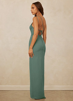 Christian Siriano Bridal for Azazie 1003 Bridesmaid Dresses Eucalyptus Sheath One Shoulder Chiffon Dress image7