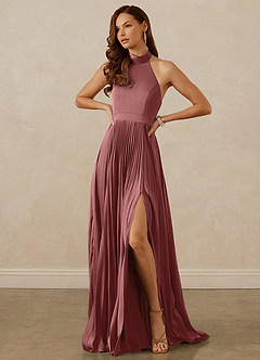 Christian Siriano Bridal for Azazie 1007 Bridesmaid Dresses Amethyst A-Line Pleated Stretch Satin Dress image4