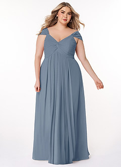 Azazie Kaitlynn Bridesmaid Dresses Twilight Empire Ruched Chiffon Convertible Dress image10