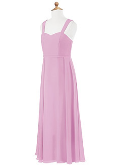 Azazie Simoan Junior Vestido de Rosa Caramelo de Gasa de Corte En A con Escote de Corazón image6