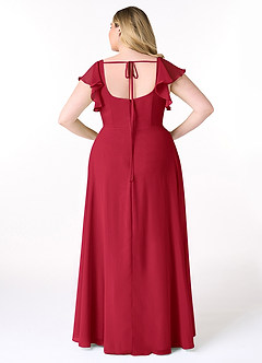 Azazie Bondi Bridesmaid Dresses Scarlet A-Line Ruffled Chiffon Dress image8