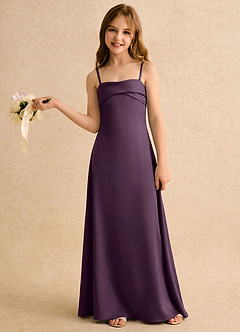Azazie Mirabella Girls Formal Flower Girl Klänningar Klänning Tubklänning i Stretch Satin Hjärtformad urringning image3