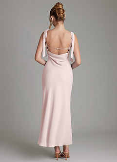 Azazie Luddie Bridesmaid Dresses Blushing Pink Mermaid Bow Chiffon Dress image5
