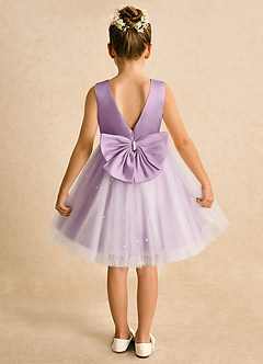 Azazie Esme Flower Girl Dresses Wisteria Ball-Gown Bow Tulle Dress image8
