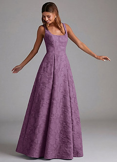 Azazie Amalie Bridesmaid Dresses Wisteria A-Line Pleated Floral Burnout Dress image4