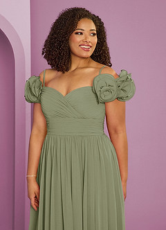 Barbie ♥ Azazie Bridesmaid Dresses Pistachio A-Line Off the Shoulder Chiffon Convertible Dress image18