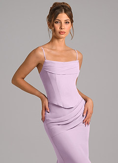 Azazie Sorrel Bridesmaid Dresses Frosted Lilac Mermaid Corset Chiffon Dress image8