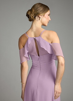 Azazie Dakota Bridesmaid Dresses Wisteria A-Line V-Neck Pleated Chiffon Dress image6