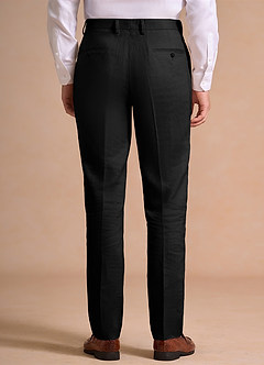 front Wesley Black Linen Blend Dress Pants