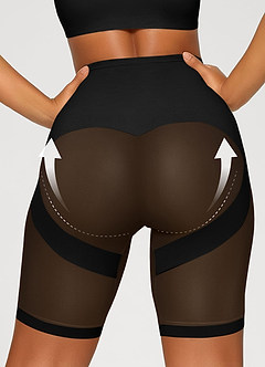 front Pantaloni scurți modelatori ultra-subțiri, lați, în formă de X, pentru controlul abdomenului
