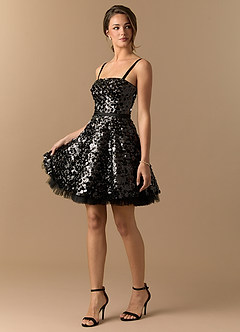 Bianka Black Shimmer Mini Dress image7