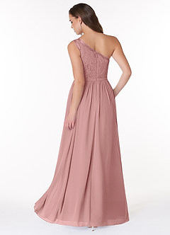 Azazie Demi Bridesmaid Dresses Dusty Rose A-Line One Shoulder Chiffon Dress image2