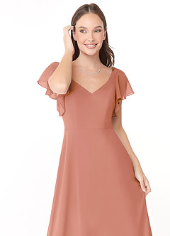 Azazie Syenna Bridesmaid Dresses MAI TAI A-Line Ruched Chiffon Dress image5