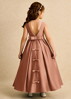 Azazie Mapel vestidos de niña de las flores Vestido de Bronceador de Satin Mate de Princesa con Plisado image1