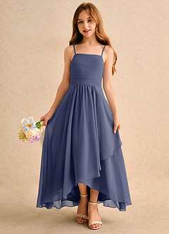 Azazie Twilight Dance Girls Formal Blumenmädchenkleider A-Linie Plissee Chiffon Kleid Sturm image4