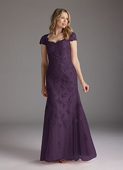 Azazie Marbella Mère de la mariée Robes Robe Sirène en Dentelle Paillettes Reine Anne Prune image1