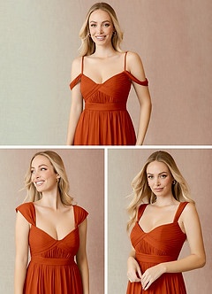 Azazie Reniya Final Sale Paprika A-Line Sweetheart Neckline Mesh Convertible Dress image5