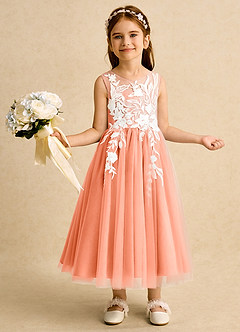 Azazie Sundae Flower Girl Dresses Sunset Ball-Gown Lace Dress image1