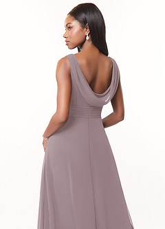 Azazie Karina Bridesmaid Dresses Dusk A-Line Pleated Chiffon Dress image4