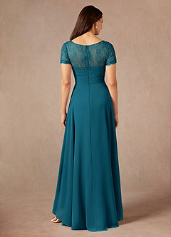 Azazie Polly Final Sale Agave A-Line Lace Chiffon Dress image4