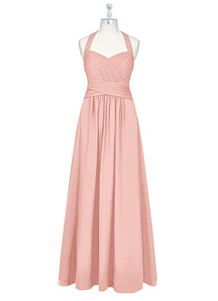 Azazie Claudia Vente finale Robe Trapèze en Mousseline de soie Encolure en Forme de Cœur Dusty Rose image7