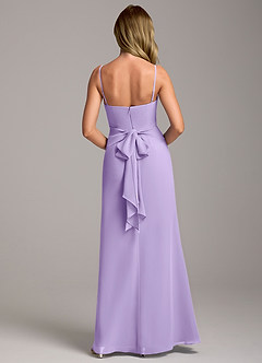 Azazie Tahlia Bridesmaid Dresses Lilac A-Line with Belt Chiffon Dress image6