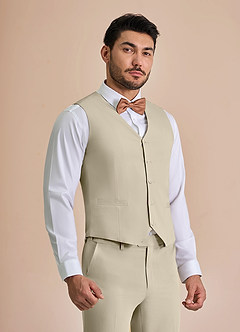 front William Tan Comfort Blend Suit Vest