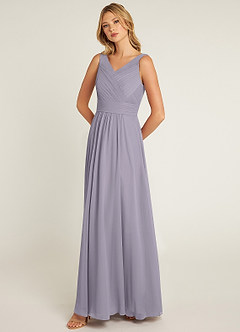 Azazie Pierrette Bridesmaid Dresses Fog A-Line Pleated Chiffon Dress image20