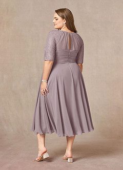 Azazie Dorothea Mother of the Bride Dresses Dusk A-Line Scoop lace Chiffon Dress image6