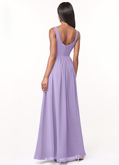 Azazie Keyla Bridesmaid Dresses Lilac A-Line V-Neck Pleated Chiffon Dress image5