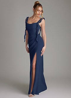 Azazie Jessamine 신부 들러리 드레스 인어 코르셋 쉬폰 바닥 길이 드레스 image6