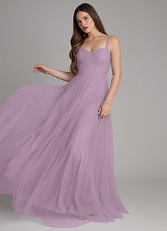 Azazie Teagan Bridesmaid Dresses Wisteria A-Line Sweetheart Neckline Tulle Dress image3