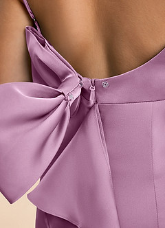 Azazie Lioren Junior Etui Schleifen Stretch-Satin Kleid Blauregen image6