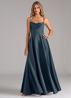 Azazie Elle Brautjungfernkleider A-Linie Plissee Stretch-Satin Kleid Zwielichtviolett image1