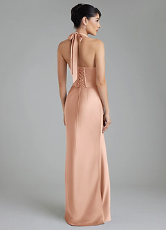 Azazie Torrance Robes de demoiselle d'honneur Robe Sirène en Satin extensible Corset Or Rose image8