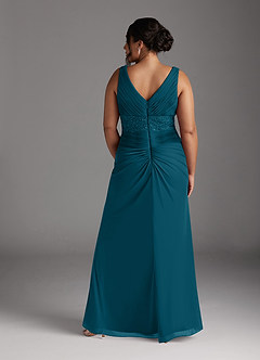 Azazie Winona Mother of the Bride Dresses Ink Blue Mermaid Sequins Mesh Dress image10