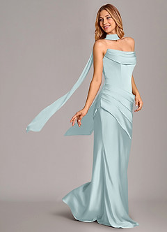 Azazie Pelagia Brudtärnklänningar Klä av Sjöjungfru i Stretch Satin Korsett Dimma Konvertibel image1