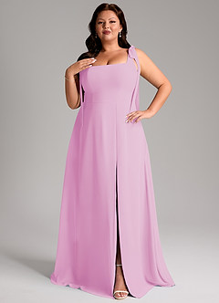Azazie Debra Bridesmaid Dresses Candy Pink A-Line with Pockets Chiffon Convertible Dress image10