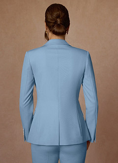 front Kennedy Sky Blue Structured Stretch Pants Suit
