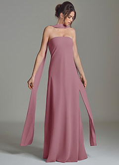 Azazie Ilana Bridesmaid Dresses Vintage Mauve A-Line Strapless Chiffon Dress image1