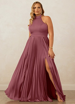 Christian Siriano Bridal for Azazie 1007 Bridesmaid Dresses Desert Rose A-Line Pleated Stretch Satin Dress image8
