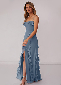 Barbie ♥ Azazie Bridesmaid Dresses Twilight Sheath Bow Chiffon Dress image5