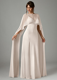 Azazie Stefania Bridesmaid Dresses White Alabaster A-Line Stretch Satin Dress image3