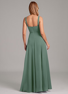Azazie Shaude Bridesmaid Dresses Eucalyptus A-Line Pleated Chiffon Dress image2