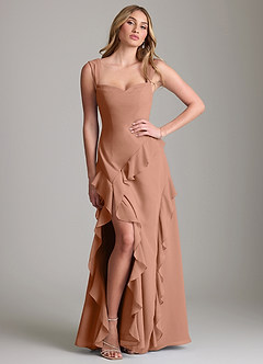 Azazie Sloane Bridesmaid Dresses Bronzer A-Line Sweetheart Neckline Chiffon Dress image3