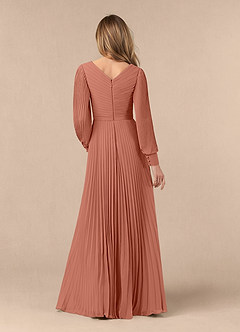 Azazie Zina Mother of the Bride Dresses MAI TAI A-Line Pleated Chiffon Dress image4