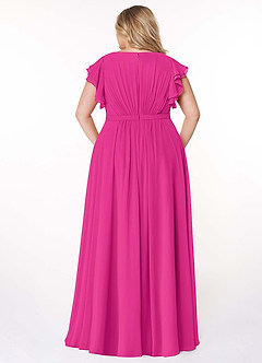 Azazie Daphne Modest Bridesmaid Dresses A-Line Ruffled Chiffon Floor-Length Dress image8