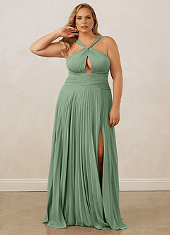 Christian Siriano Bridal for Azazie 1009 Bridesmaid Dresses Matcha A-Line Pleated Chiffon Dress image11